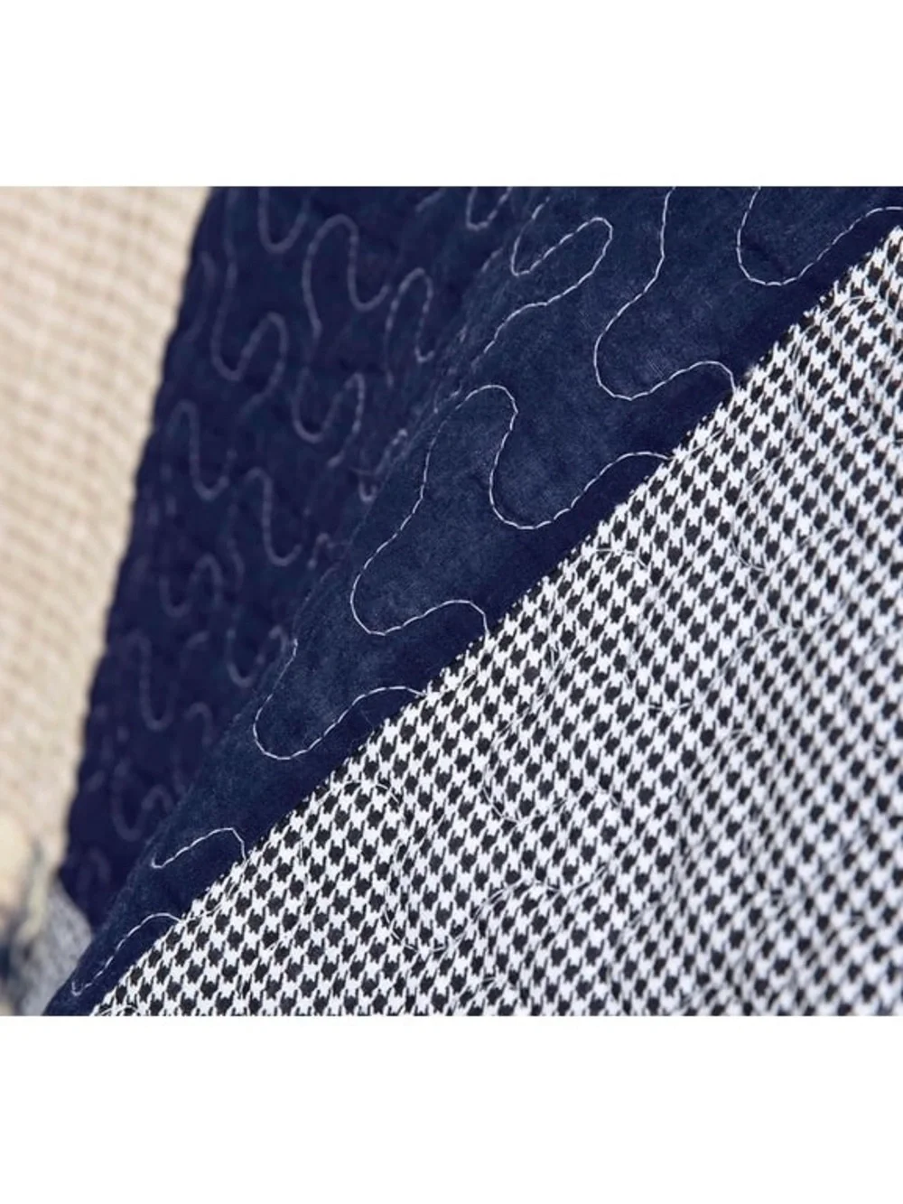 Classic Navy Patchwork king 3 piece Quilt Set 100% cotton